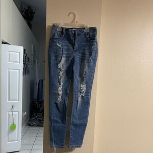 Rue21 Distressed Skinny Jeans in Blue